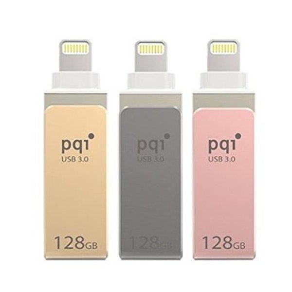 Pqi PQI 6I04-128GR3001 iConnect Mini Apple Mfi 128 GB Mobile Flash Drive with Lightning Connector for iPhones; iPads; Mac & PC USB 3.0 - Rose Gold 6I04-128GR3001